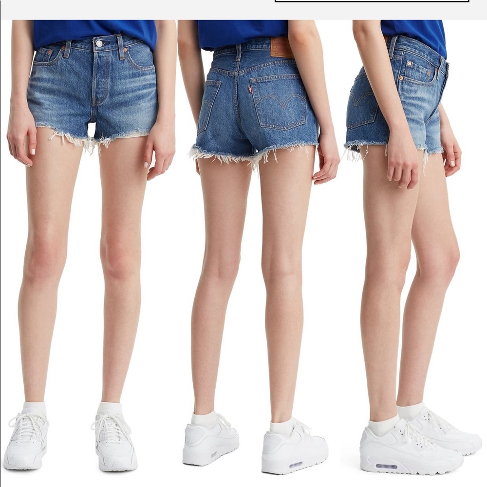 Levi 501 Cutoff shorts in indigo avenue